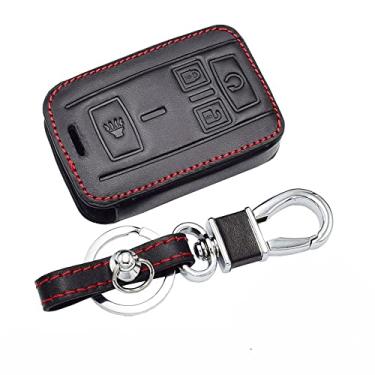 Imagem de SELIYA Capa de chave de carro de couro, apto para GMC Sierra Canyon Chevrolet Colorado Silverado Remote Cover Auto Keychain Protect Bag, 4 botões