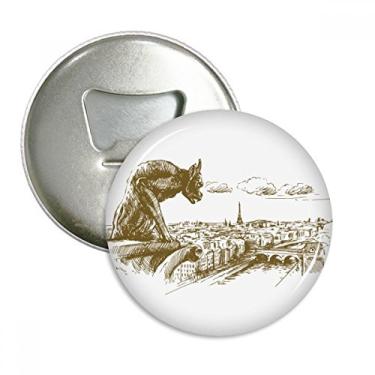 Imagem de Monstro Ponto de Paisagem Abridor de Garrafas Imã de Geladeira Emblema Multifuncional