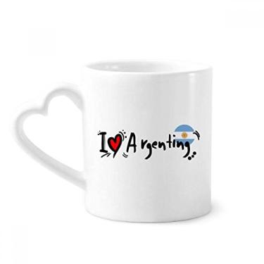 Imagem de I Love Argenting Word Flag Love Heart Illustration Mug Coffee Ceramic Drinkware Glass Heart Cup