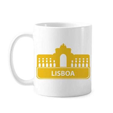Imagem de Lisboa Portugal Caneca de cerâmica marco amarelo cerâmica xícara de café porcelana louça