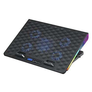 Imagem de C3Tech Base para Notebook Gamer NBC-510BK ate 17,3" Preto com 6 opções de inclinações Iluminação RGB e display digital para controle