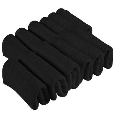 Imagem de Kit 12 Toalha Rosto Salão Beleza 100% Algodão 40x65cm Preta