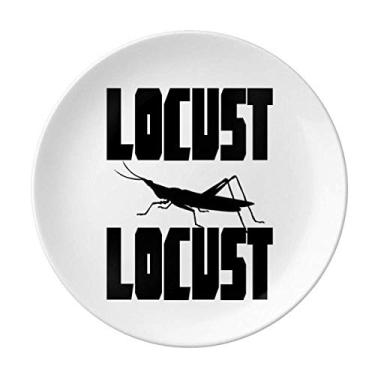 Imagem de Prato decorativo de porcelana salver com insetos Fear Animal Grasshoppers prato de jantar