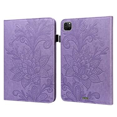 Imagem de Compatible with New iPad Pro 11 Inch Case 2022(4th Gen)/2021(3rd Gen)/2020(2nd Gen) Slim Folding Stand Folio Tablet Case,Adjustable Fixing Strap Card Slot Shockproof Tablet Case (Color : Purple)