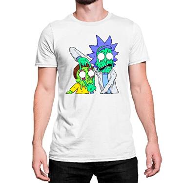 Imagem de Camiseta T-Shirt Rick And Morty Slime Derretendo Algodão Cor:Branco;Tamanho:P