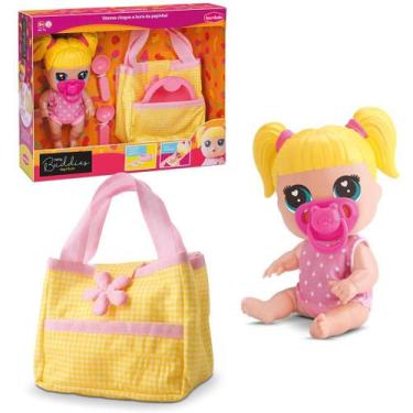 Imagem de Boneca Bebê Com Bolsinha E Kit Papinha Baby Buddies Bag - Bambola