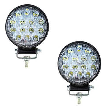 Imagem de Kit 2 Farol de MILHA 42W 14 Leds REDONDO IP-67 Super Branco 12/24V OFF Road Troller