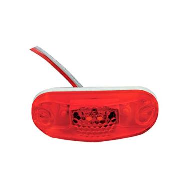 Imagem de Lanterna Placa Acrilico Vermelho 2 Leds 24V Delimitadora Luz De Placa Para Onibus E Baus Dimensoes 68Mm X 24Mm Altura 23Mm