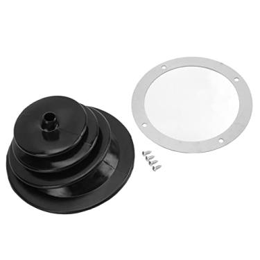 Imagem de Capa de bota de mudança de marchas, capa contra poeira de câmbio, placa de manopla de câmbio de marchas, kit de placa de bota de alavanca de freio de mão à prova de poeira e borracha preta redonda universal