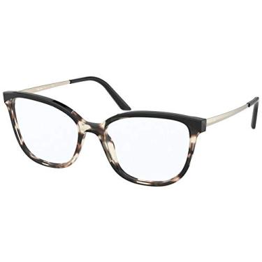 Imagem de Óculos de Grau Prada PR07WV 3981O1 54 - Cinza Mesclado/Dourado