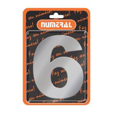 Imagem de Placa ACM Aço Escovado - Numeral | N° 6