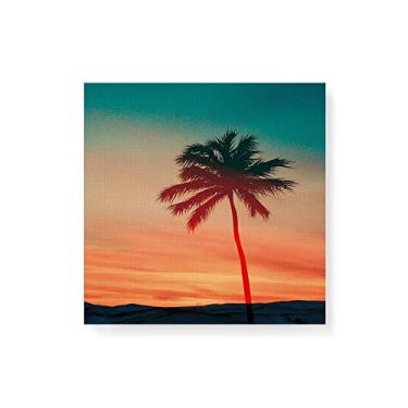 Imagem de Arte Maníacos Quadro Decorativo em Tela Canvas Coqueiro Por Do Sol - 30x30cm