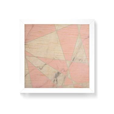 Imagem de Arte Maníacos Quadro decorativo com moldura caixa branca em Madeira - Textura Escandinava Rosa - 30x30cm