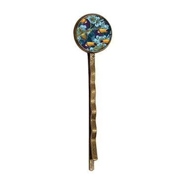 Imagem de Orquídea Bird Square Continuous Pattern Animal Retro Metal Hair Bobby Pin Headwear