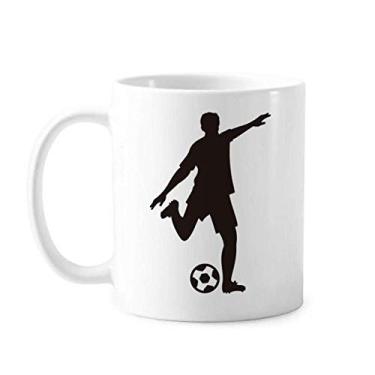 Imagem de Contorno de futebol de futebol Caneca esportiva cerâmica café porcelana caneca talheres