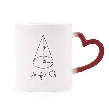Imagem de Caneca Matemática Kowledge Cone circular sensível ao calor Caneca vermelha que muda de cor
