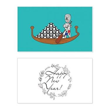 Imagem de Barco de madeira do Panamá, Barco de futebol, Barco de Ano Novo, Cartão de felicitações, Mensagem de abençoamento Presente