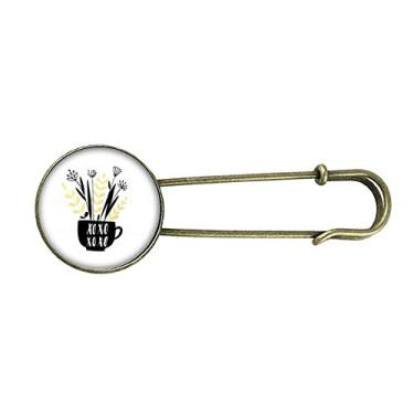 Imagem de XOXO broche de metal retrô com citação de vaso de flores