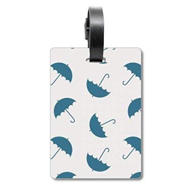 Imagem de Blue Umbrella Weather Rain Cloud Mala Bagagem Etiqueta Cartão de Bagagem Scutcheon Etiqueta