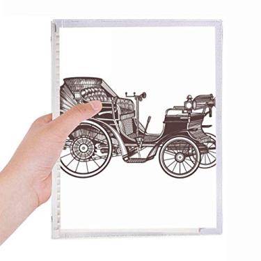 Imagem de Caderno de ilustração com estampa de flores de carros clássicos, diário de folhas soltas recarregável