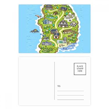 Imagem de Mapa mostrando monumentos populares na Coreia Cartão de felicitações de aniversário