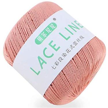 Imagem de HELYZQ 13 cores gradiente colorido fio de renda de algodão DIY tricô à mão fio de crochê