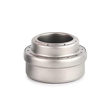Imagem de Mini fogão de acampamento com álcool de titânio, fogão de acampamento portátil + conjunto de prateleira queimadores para uso ao ar livre com tampa para acampamento, caminhada, churrasco, cozinha, piquenique