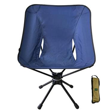 Imagem de Nounouqi Cadeira giratória Dobrável Cadeira Rotação de 360 ​​° Super leve Cadeira portátil (Tubo de alumínio de aviação 7075 + pano Oxford impermeável 600D) Rolamento integrado A capacidade de carga é de cerca de 150 kg(azul)