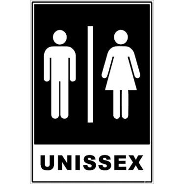 Imagem de Placa de Banheiro Unissex Sanitário Sinalização PS 20x15cm