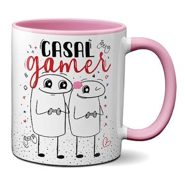 Imagem de Caneca Flork Dia Dos Namorados Presente Fofo Casal Gamer (Rosa)
