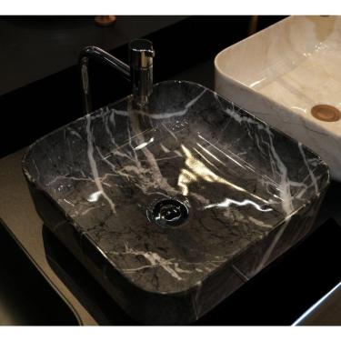 Imagem de Cuba de Apoio Quadrada Sottile Nero Japi  Preto