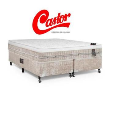 Imagem de Conjunto Cama Box Casal King Castor + Colchão De Molas Premium 193X203