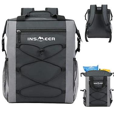 Imagem de INSMEER Mochila Termica, Bolsa Térmica À Prova De Vazamentos Saco Refrigerador Macio Isolado Para Acampamentopraia Peito De Gelo Para Manter O Frio Quente Por Horas,40 Latas, Preto