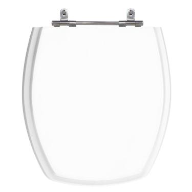 Imagem de Assento Sanitário Thema Branco Tampa para Vaso Incepa de Madeira Laqueada 