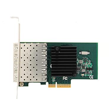 Imagem de Placa de Rede Gigabit PCIE X4 para Intel I350AM4-4 Portas Fibra óptica LC Gigabit Adaptador para Servidor Placa de Rede, PCI Express Ethernet LAN, 10/100/1000Mbps para Windows Server, Win78, 10
