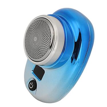 Imagem de Aparador de Barba Elétrico, Display LED de Alta Potência e Baixo Ruído Aparador de Barba Sem Fio à Prova d'água USB Recarregável Capa à Prova de Poeira para (Gradiente Azul Prata)