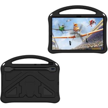 Imagem de Capa infantil compatível com Samsung Galaxy Tab S9 Plus (2023) SM-X810/X816B/X818U Capa para tablet, à prova de quedas, resistente a impactos, alça protetora, capa de suporte Tab S9 Plus 12,4 polegadas (cor: preto)