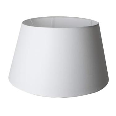 Imagem de Cúpula de Abajur Grande Formato Coliseu 25cm x 30cm x 40cm Tecido Algodão Revestimento em Acetato Encaixe Nacional 3,5cm (Branco)