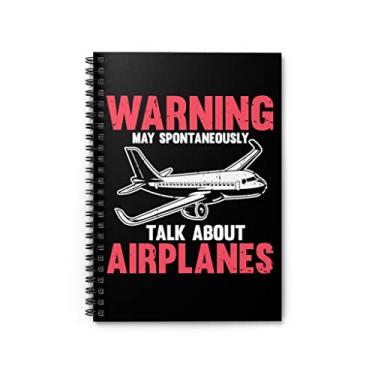 Imagem de Caderno espiral, humorístico, avião, aeronaves, aviadores, amantes de aviador, hilário, flutuador, avião, transporte, tamanho único