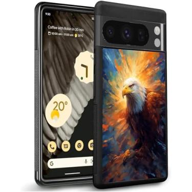 Imagem de Capa de telefone para Google Pixel 8 8 Pro 7 7 Pro 6 6a 6 Pro 5 5a 4 4a 4XL 3 3 XL 2 2 XL 4G/5G com design Flamingo-aa472 moldura preta de borracha fina à prova de choque/948 (Color : Designer EagleA
