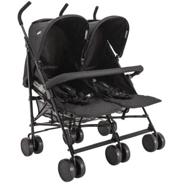 Imagem de Carrinho de Bebe para Gemeos Kiddo Youme II Guarda Chuva Preto