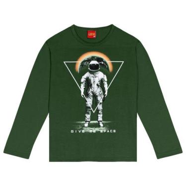 Imagem de Camiseta Infantil Kyly Manga Longa Astronauta Masculina Blusa De Frio