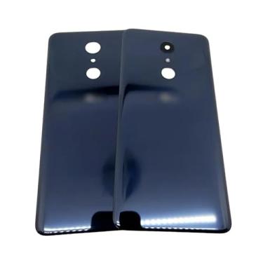 Imagem de SHOWGOOD Capa traseira para LG G7 Fit Q850 Q850EMW Capa traseira de vidro com lente de câmera (preta sem lente)