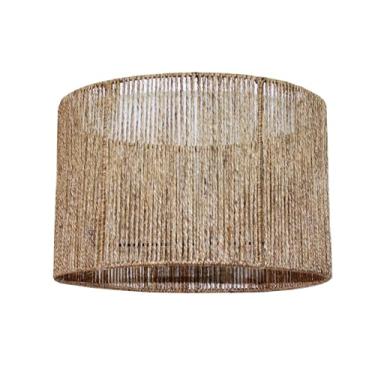 Imagem de Cúpula de Sisal para Luminária lustre de Teto ou para Abajur de Mesa ou Tripé - Cilindrica - Tam.: 40cm x 25cm (Dourado)