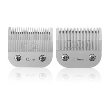 Imagem de Conjunto de lâminas de cerâmica de substituição destacáveis 000 & 0A, comprimento de corte de 1/50 polegada a 3/64 lnch, compatível com Oster Classic 76/Star-Teq/Power-Teq/A5, A***s Clipper