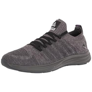 Imagem de PEAK Tênis masculino leve para caminhada, confortável, sem cadarço, tênis esportivo para tênis, academia, corrida, treino casual, Dark Gray, 9.5