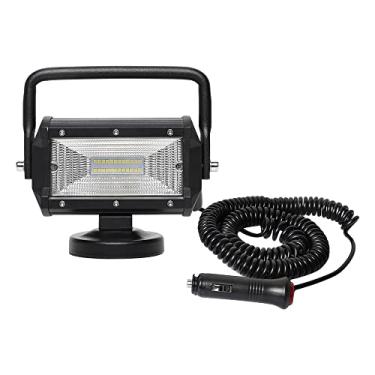 Imagem de Exzeit Luz magnética, luz de trabalho LED com base magnética forte alimentada por acendedor de cigarros, holofote portátil de 36 W para carro, trator, caminhão, acampamento, reparos de engenharia de