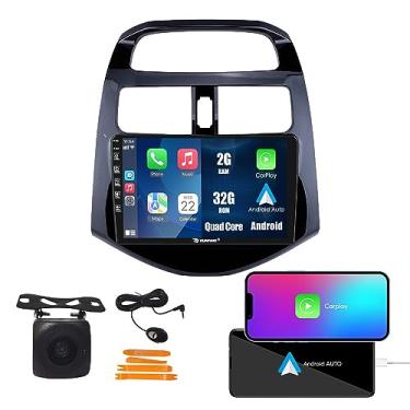 Imagem de Kunfine Car CarPlay Android Navegação Automática Rádio GPS Estéreo Câmera Reversa Tela IPS Touchscreen Tablet Pad Media Player para Chevrolet Spark 2010-2014, se Aplicável Quad Core 2G + 32G