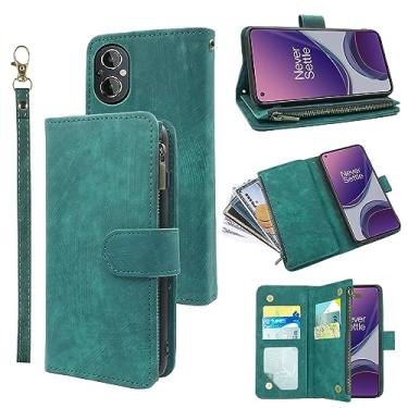 Imagem de Capa carteira compatível com OnePlus Nord N20 5G e suporte de cartão de crédito de couro vintage premium com suporte para celular para One Plus N 20 G5 1 Plus 20N 1plus One+ 1+ N205G feminino verde