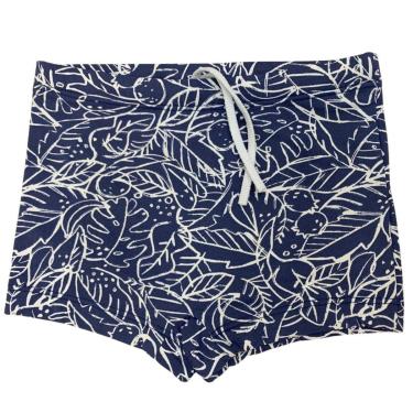 Imagem de Sunga Infantil Uv Flores Azul Juvenil Filtro Solar 50 Praia-Masculino